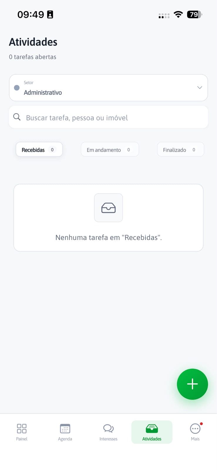 Atividades no aplicativo