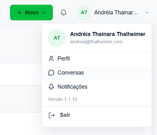 Lista de conversas WhatsApp no acesso do operador